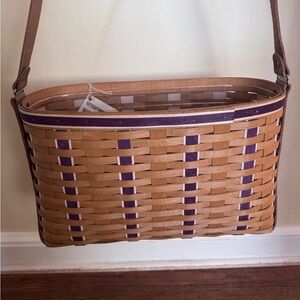 Longaberger Tan and Purple Woven Shoulder Bag